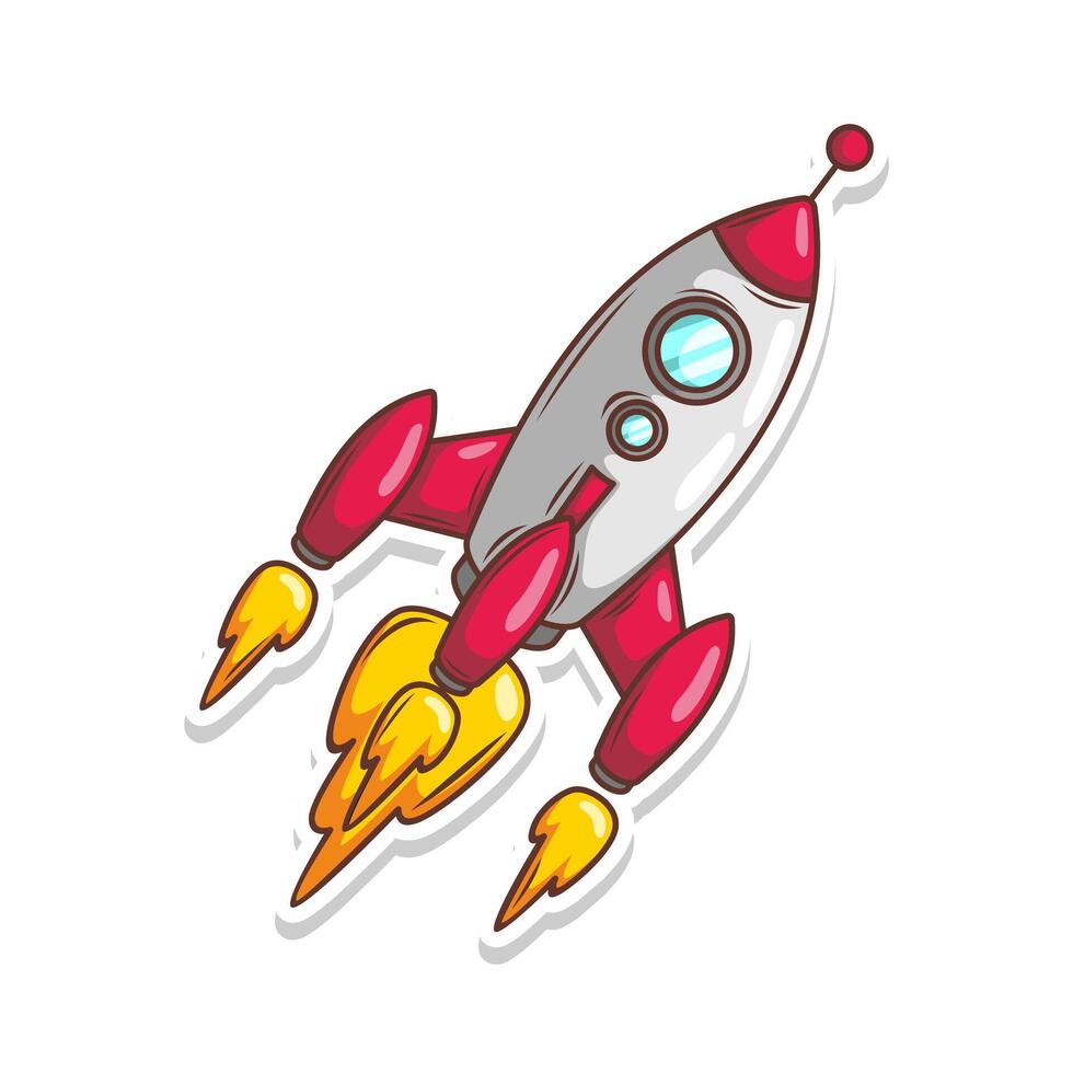 lancio navicella spaziale razzo illustrazione arte vettore