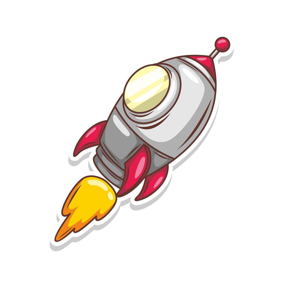 lancio navicella spaziale razzo illustrazione arte vettore