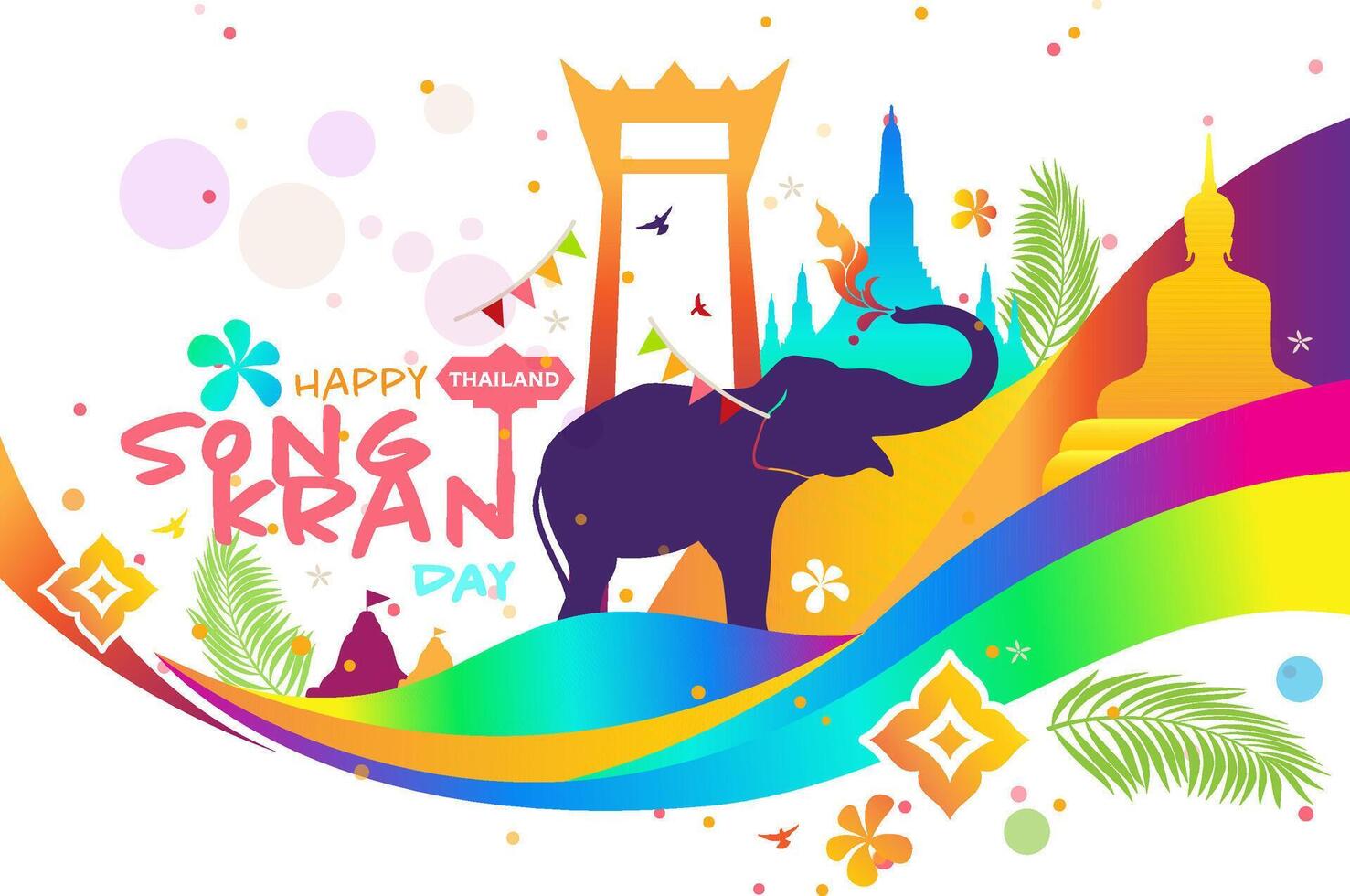 concetto di Tailandia acqua Festival divertimento, Songkran giorno logo design modello vettore