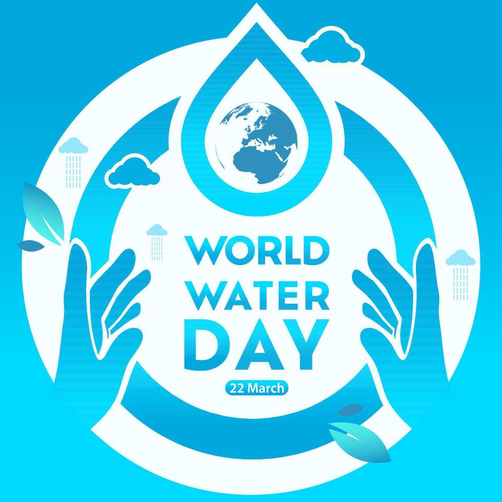 mondo acqua giorno , Salva il acqua logo design modello vettore