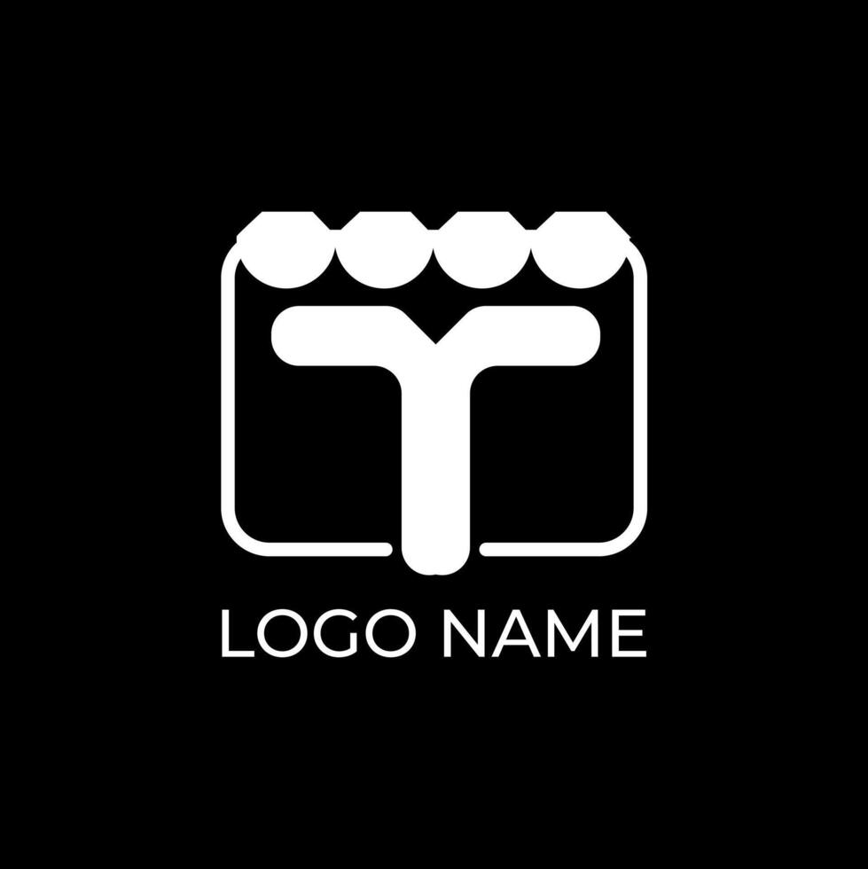 t lettera negozio icona logo design vettore