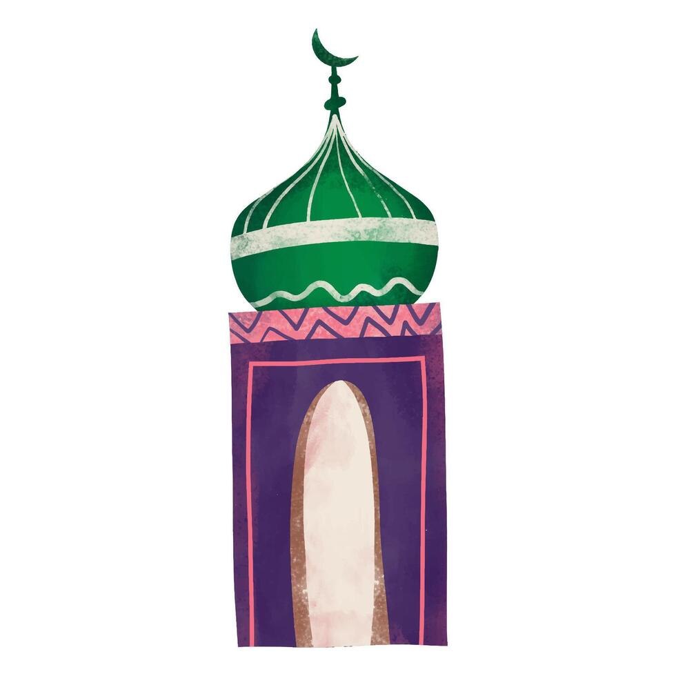 moschea o Arabo Casa acquerello illustrazione vettore