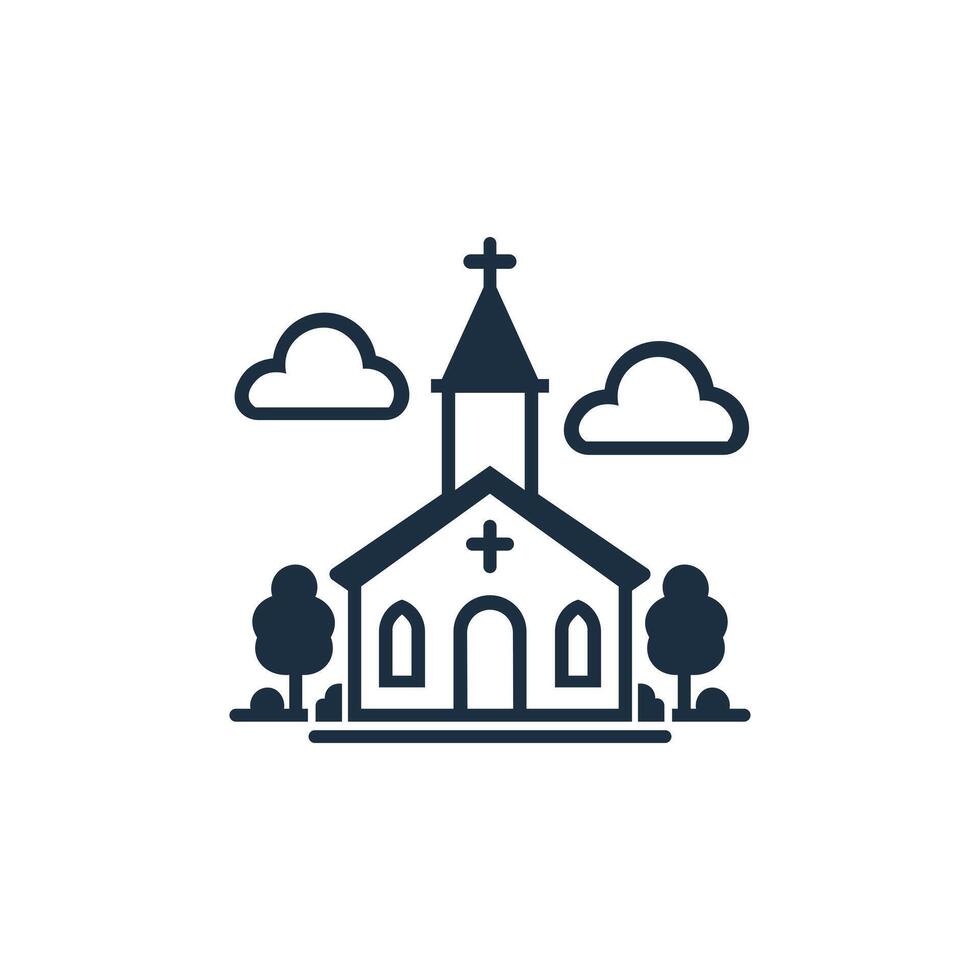 cristiano Chiesa Casa classico icona simbolo. vettore illustrazione