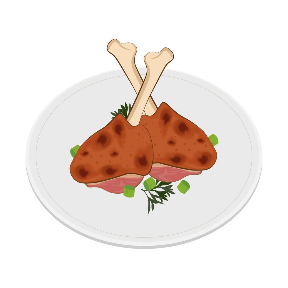 pollo bacchette o pollo lecca-lecca vettore illustrazione logo