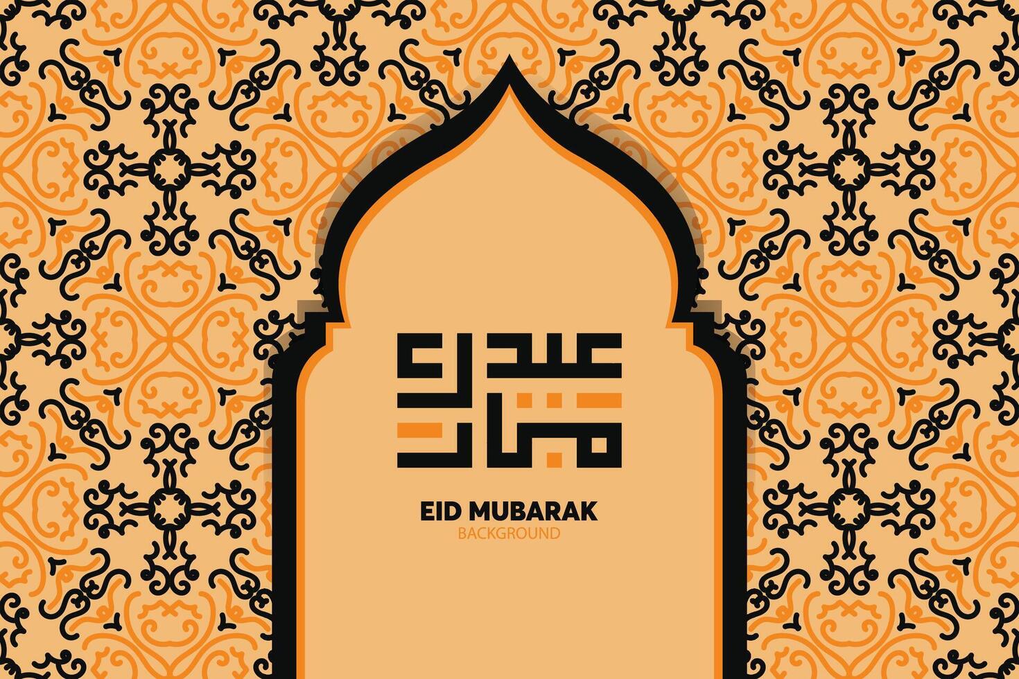 eid mubarak design islamico e calligrafia araba vettore