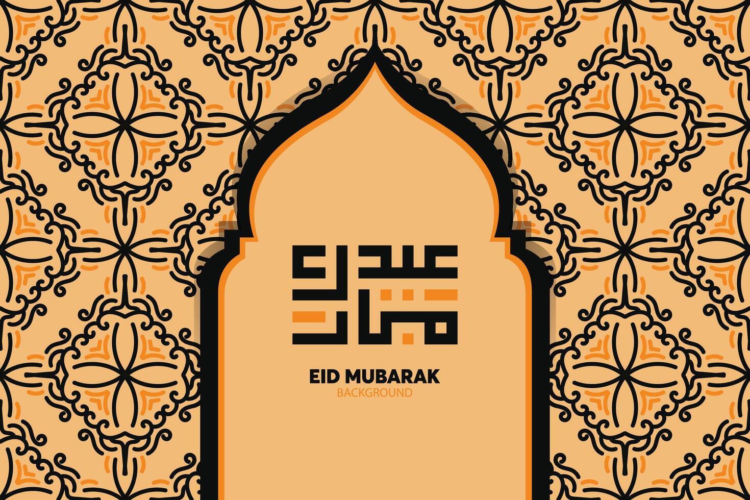 eid mubarak design islamico e calligrafia araba vettore