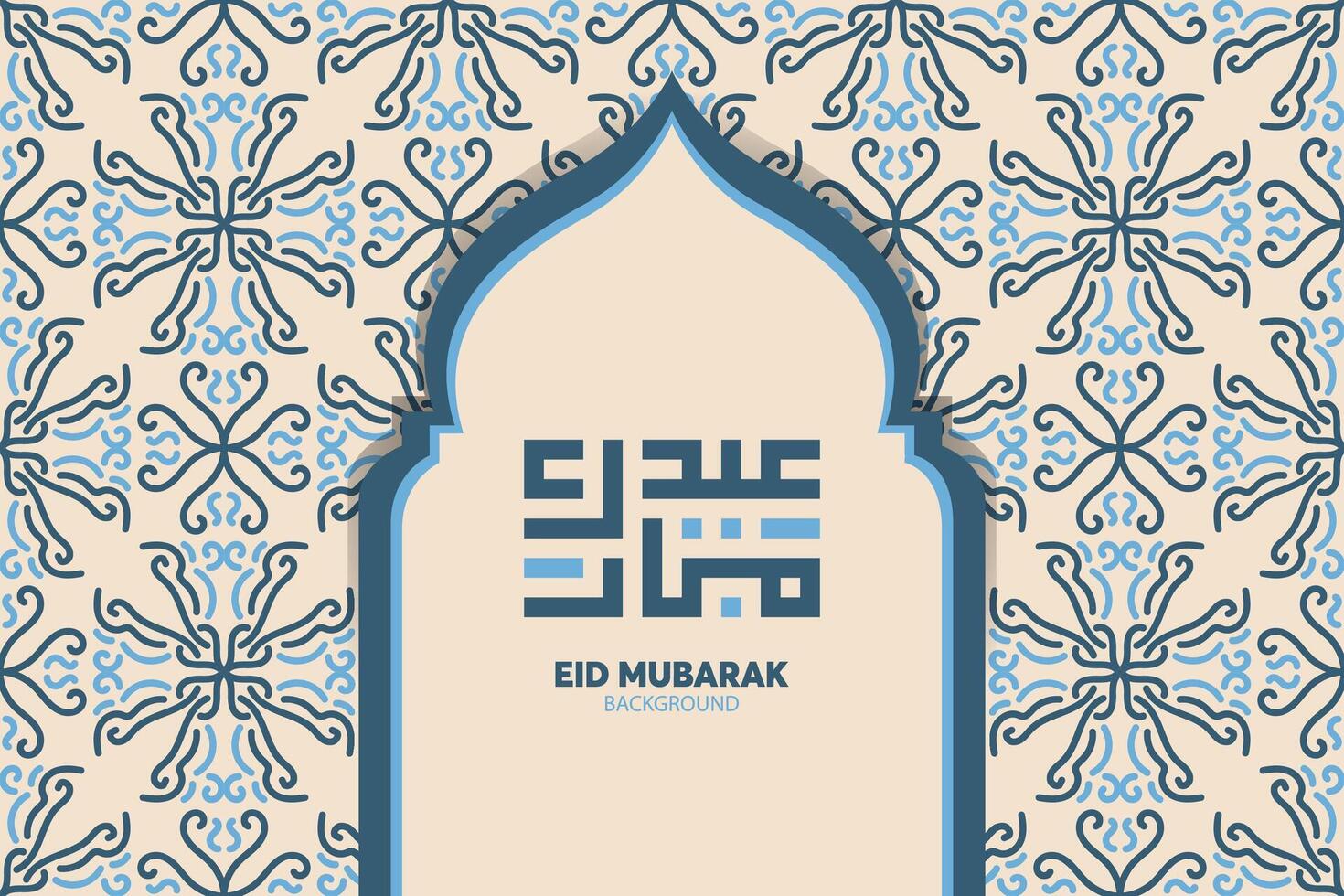 eid mubarak design islamico e calligrafia araba vettore