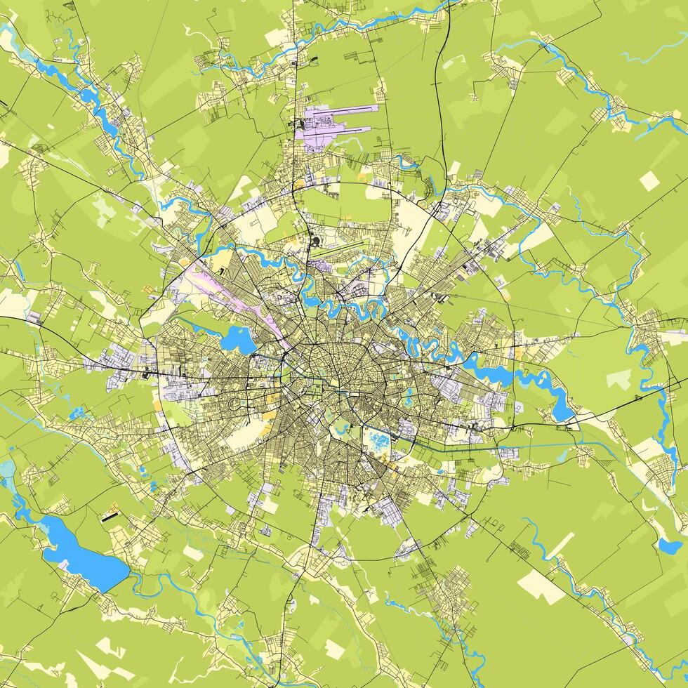 vettore città carta geografica di bucarest, Romania