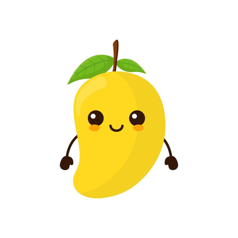 carino divertente Mango frutta carattere. vettore cartone animato kawaii personaggio illustrazione