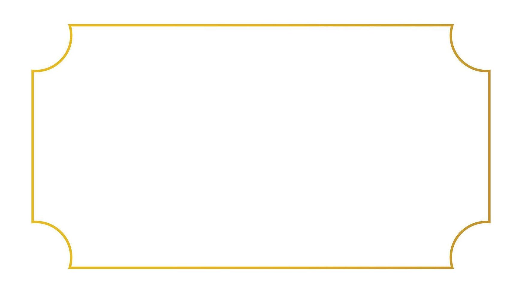 d'oro magro rettangolare telaio su il bianca sfondo. Perfetto design per titolo, logo e vendita bandiera eccetera vettore