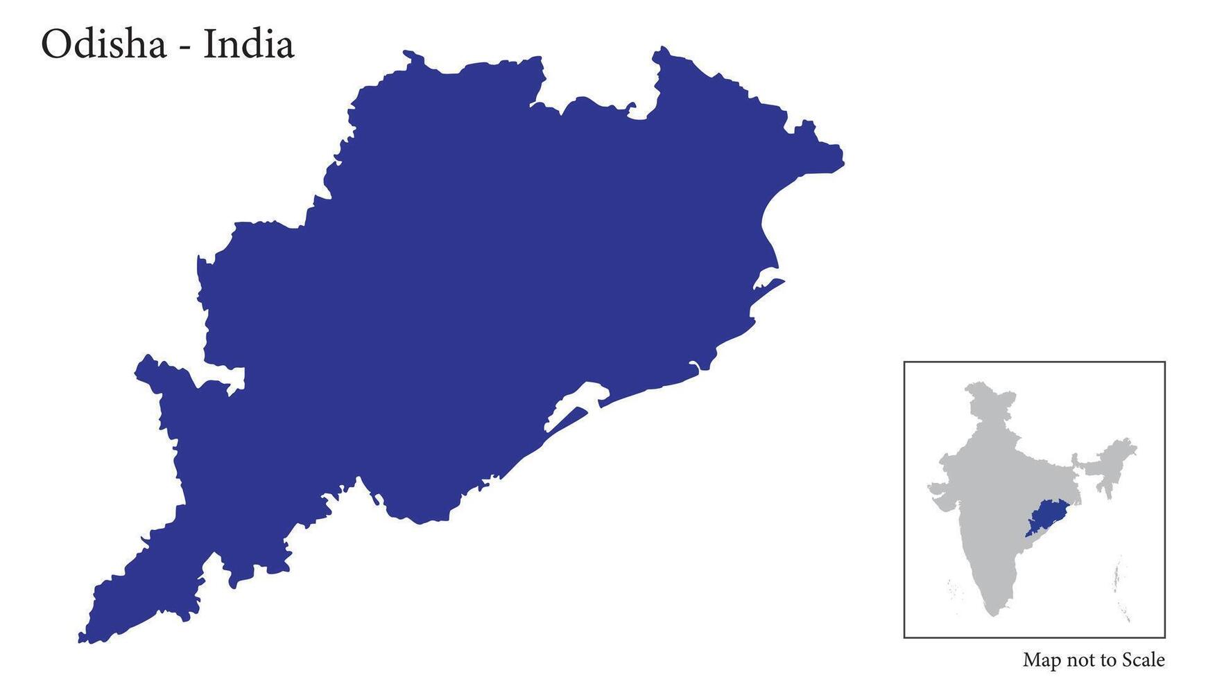 odisha , India, vettore carta geografica isolato su bianca sfondo