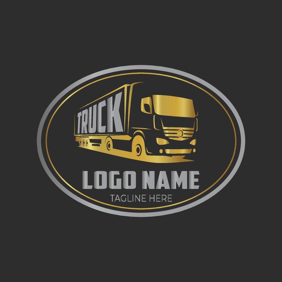 logistica mezzi di trasporto logo design vettore