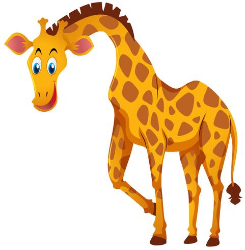 Giraffa con faccia felice vettore