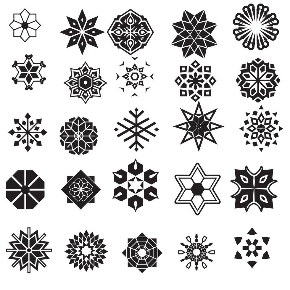 ai generato geometrico fiocco di neve clipart vettore illustrazione fascio