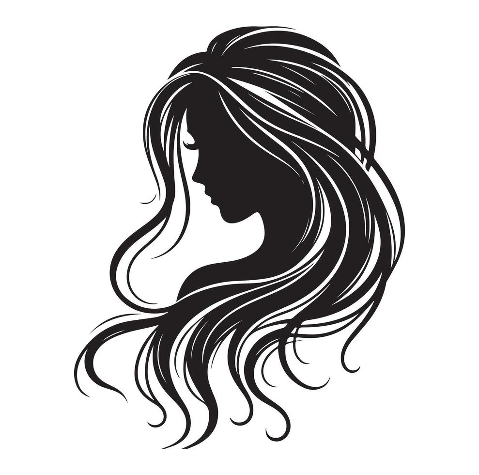 donna con capelli vettore, silhouette di un' ragazza, silhouette di un' ragazza vettore