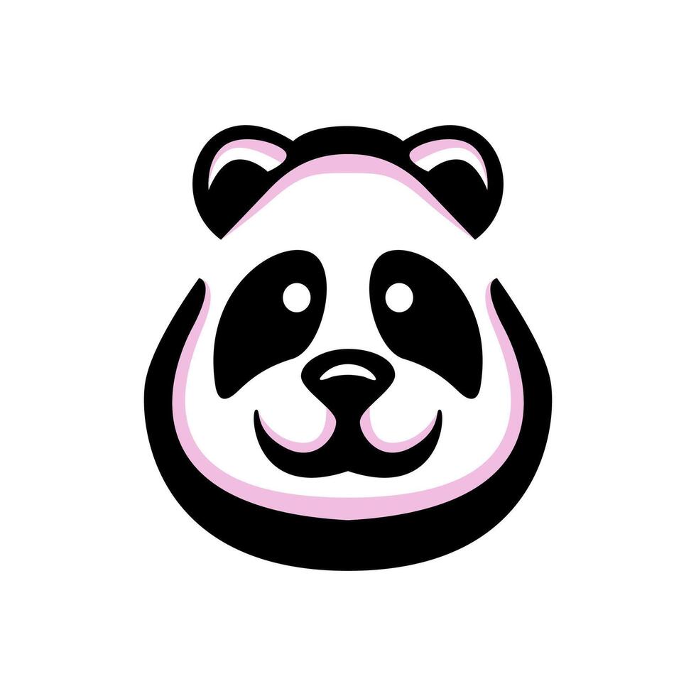 panda testa logo vettore