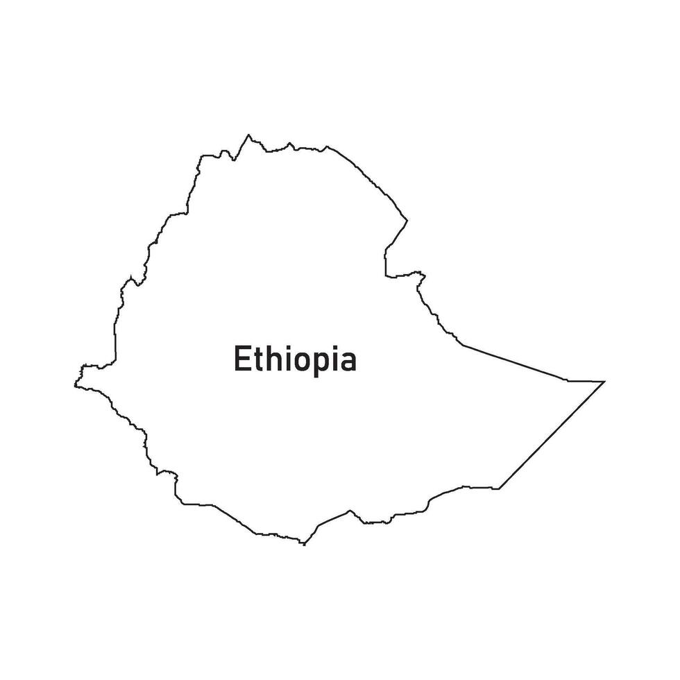 Etiopia carta geografica icona vettore