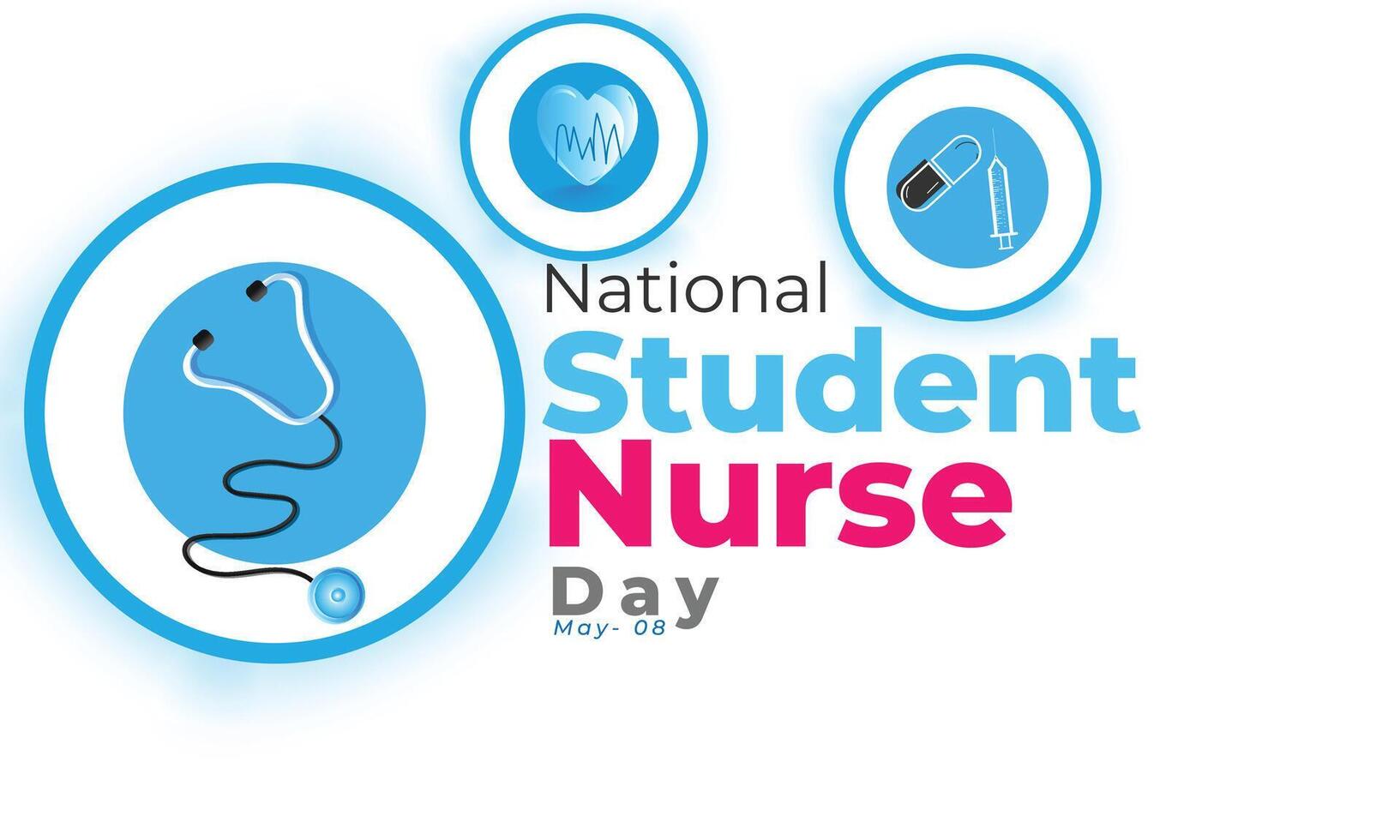 nazionale alunno infermiera giorno. sfondo, striscione, carta, manifesto, modello. vettore illustrazione.