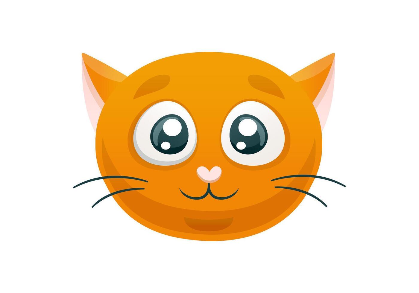 museruola di il arancia gatto. cartone animato rosso gattino testa. animale domestico a partire dal il gatto famiglia sorrisi. domestico animale. figli di illustrazione. isolato. vettore illustrazione