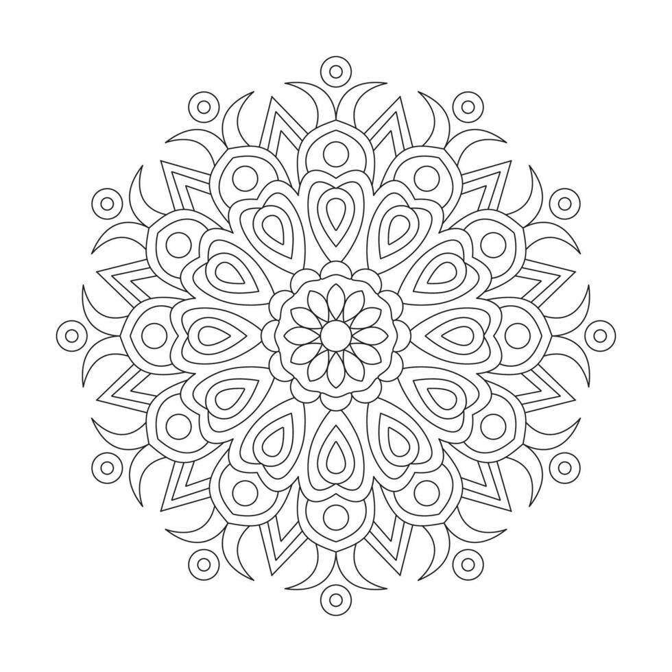 mandala decorativo il giro ornamento per colorazione libro pagina, vettore