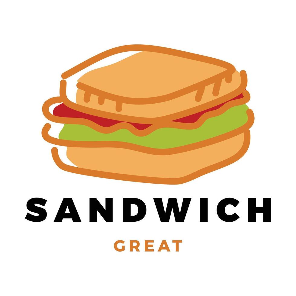 Sandwich icona logo design modello vettore