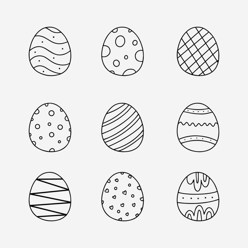 Pasqua uovo scarabocchio linea vettore illustrazione