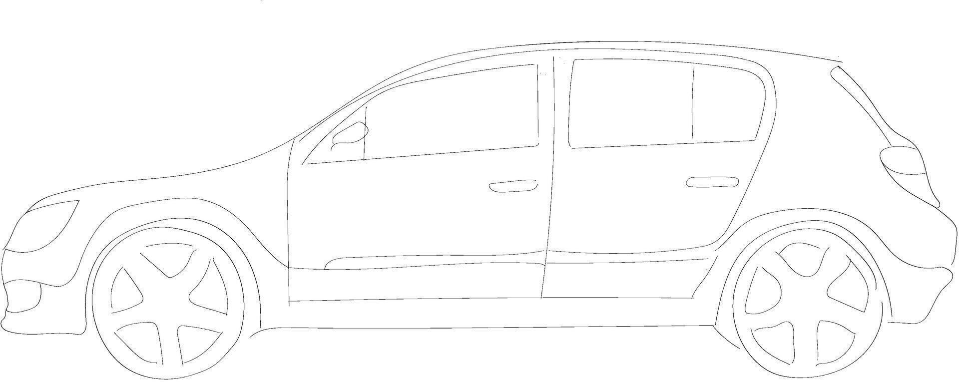 semplice auto disegno vettore