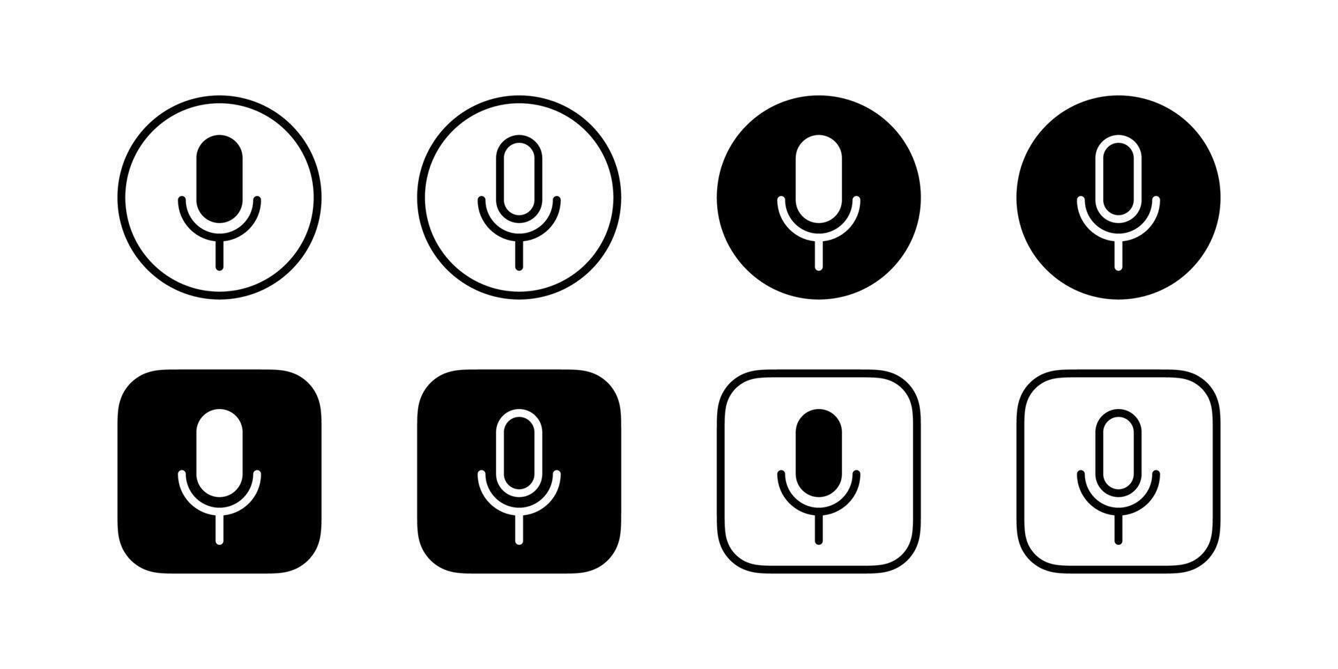 microfono icone impostare. vettore icone