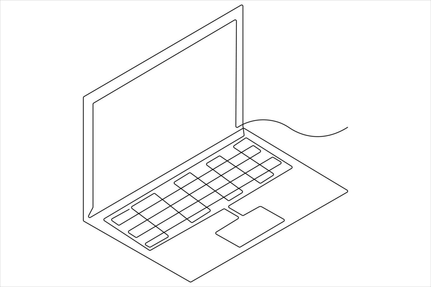 arte illustrazione di il computer portatile nel uno linea stile isolato schema vettore