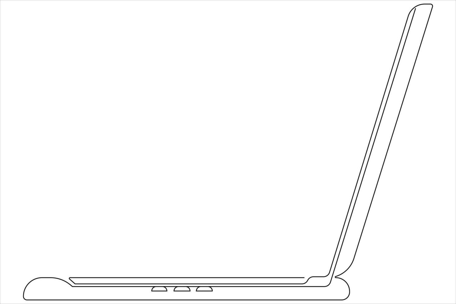 arte illustrazione di il computer portatile nel uno linea stile isolato schema vettore