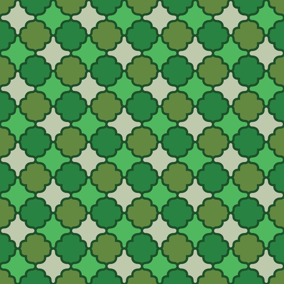 islamico argyle senza soluzione di continuità design di lanterna reticolo - sagomato piastrelle nel naturale verde colore vettore