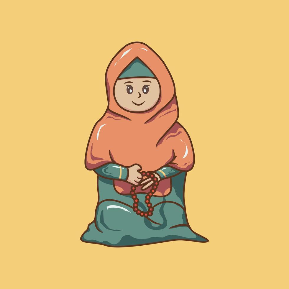 islamico Ramadan personaggio attività vettore grafico illustrazione. adatto per Ramadan design esigenze 07
