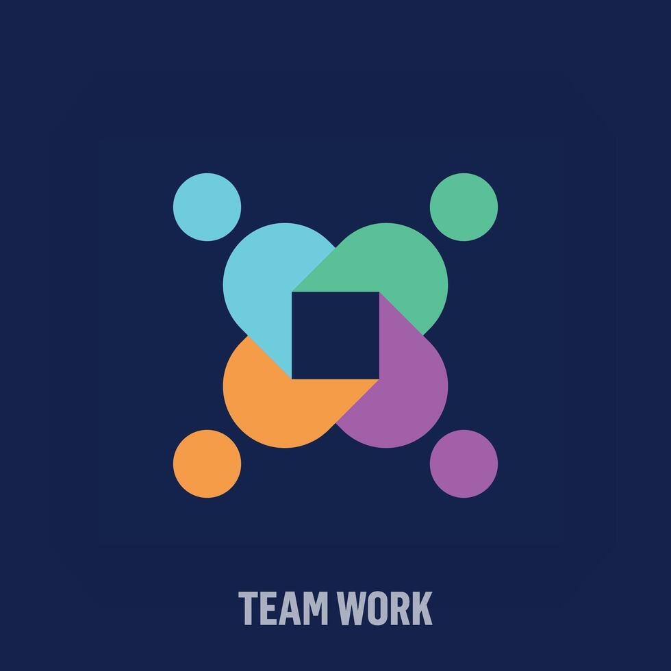 creativo lavoro di squadra logo. in modo univoco progettato colore transizioni. lavoro di squadra e associazione vettore logo modello.
