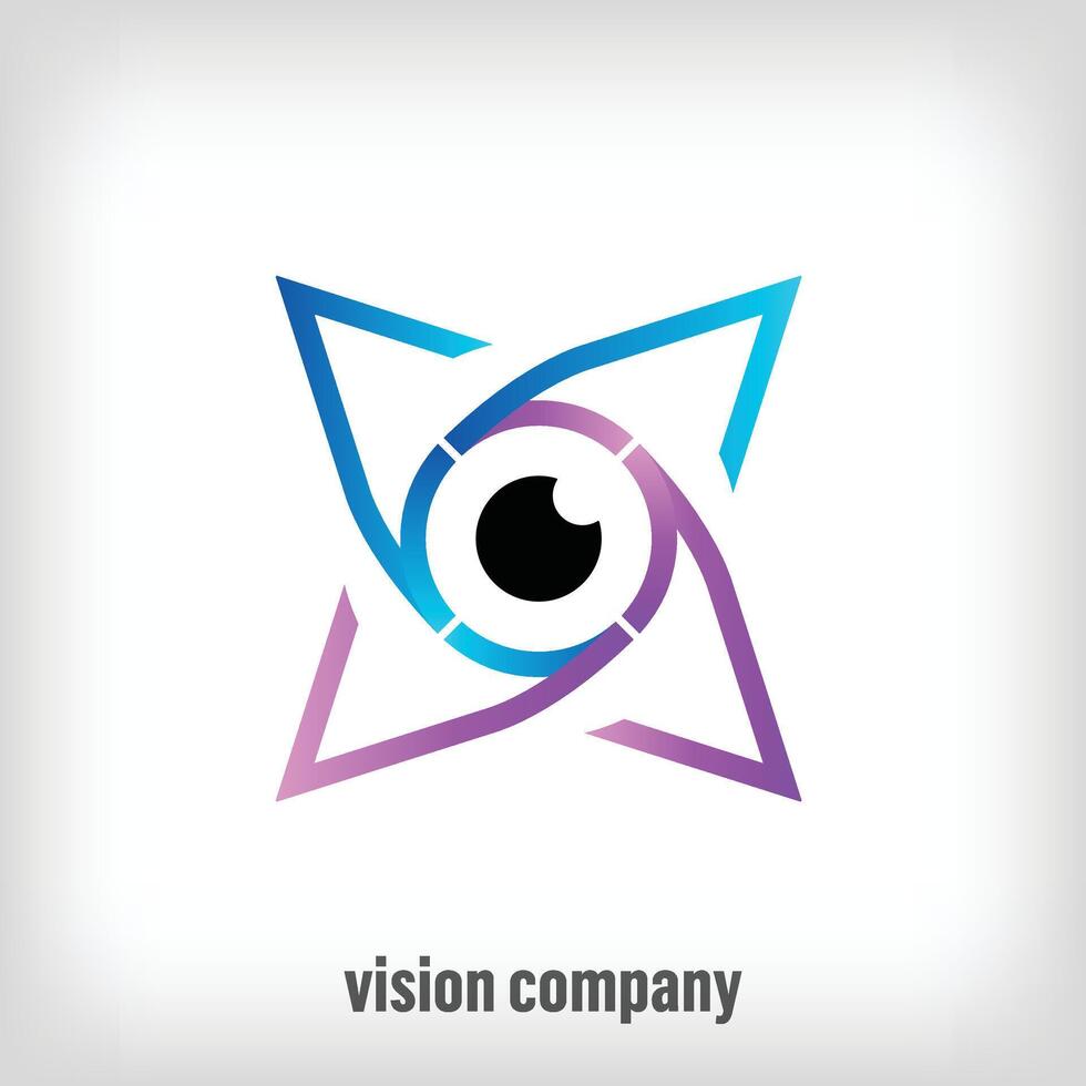 creativo ottico visione logo. in modo univoco progettato colore transizioni. digitale occhio e tecnologia logo modello vettore. vettore