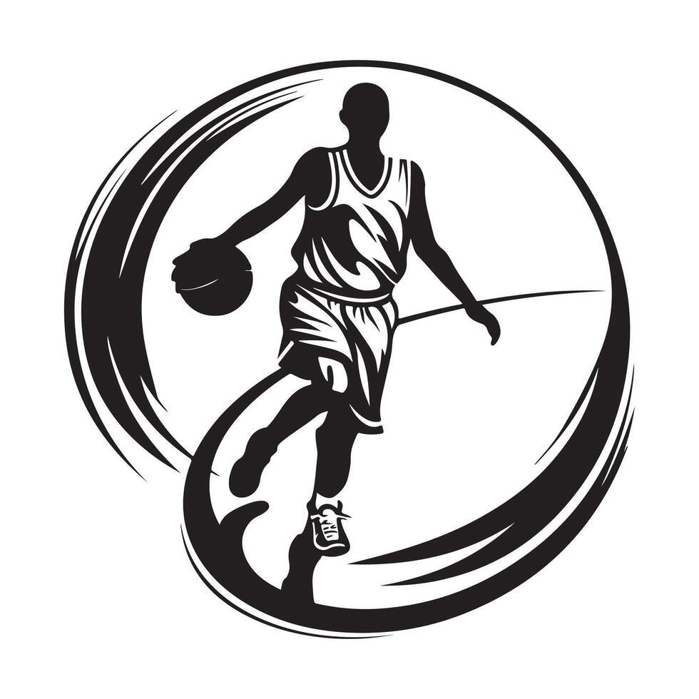 pallacanestro silhouette vettore arte, icone, e grafica