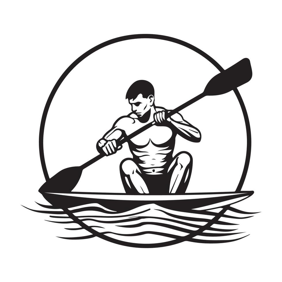 illustrazione di un' canoa isolato su bianca vettore