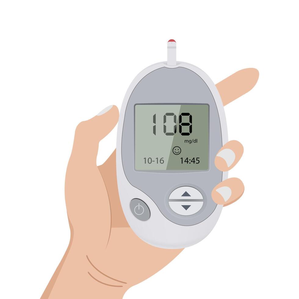 glucometro isolato su bianca sfondo. sangue zucchero test dispositivo vettore