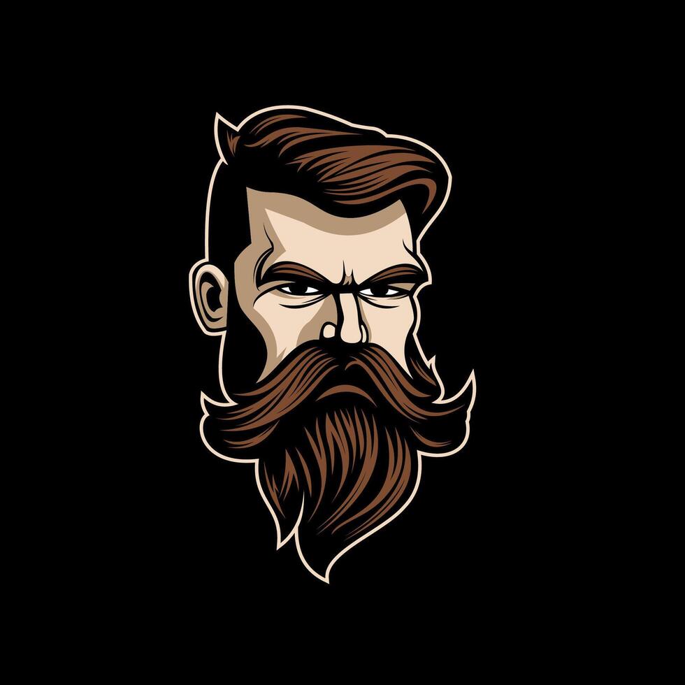 uomo della barba logo vettore