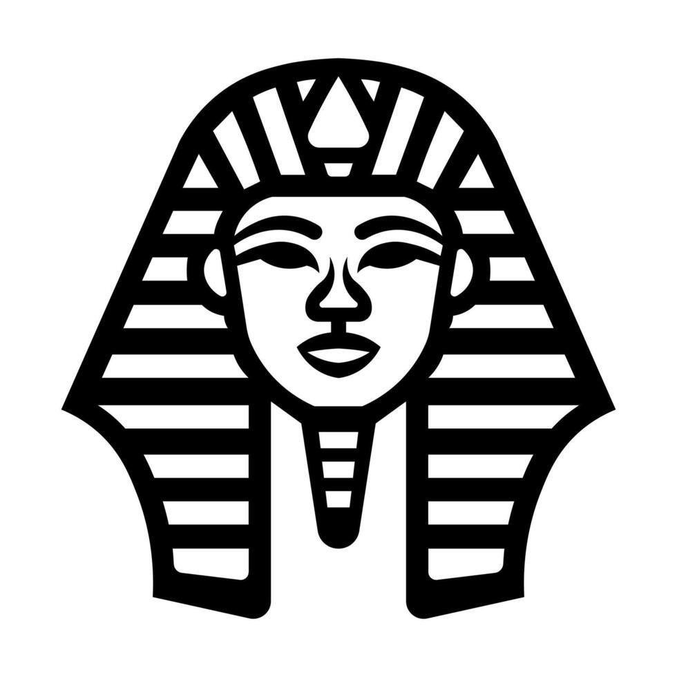 nero vettore faraone icona isolato su bianca sfondo