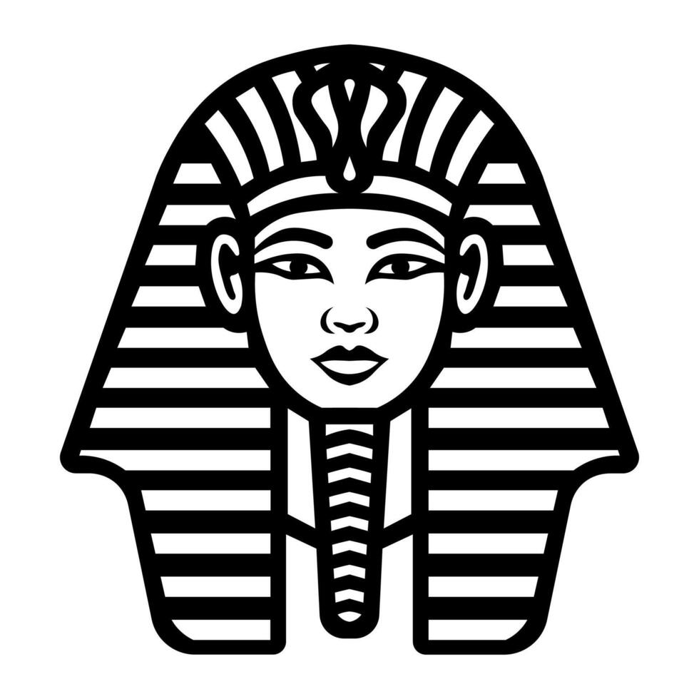 nero vettore faraone icona isolato su bianca sfondo