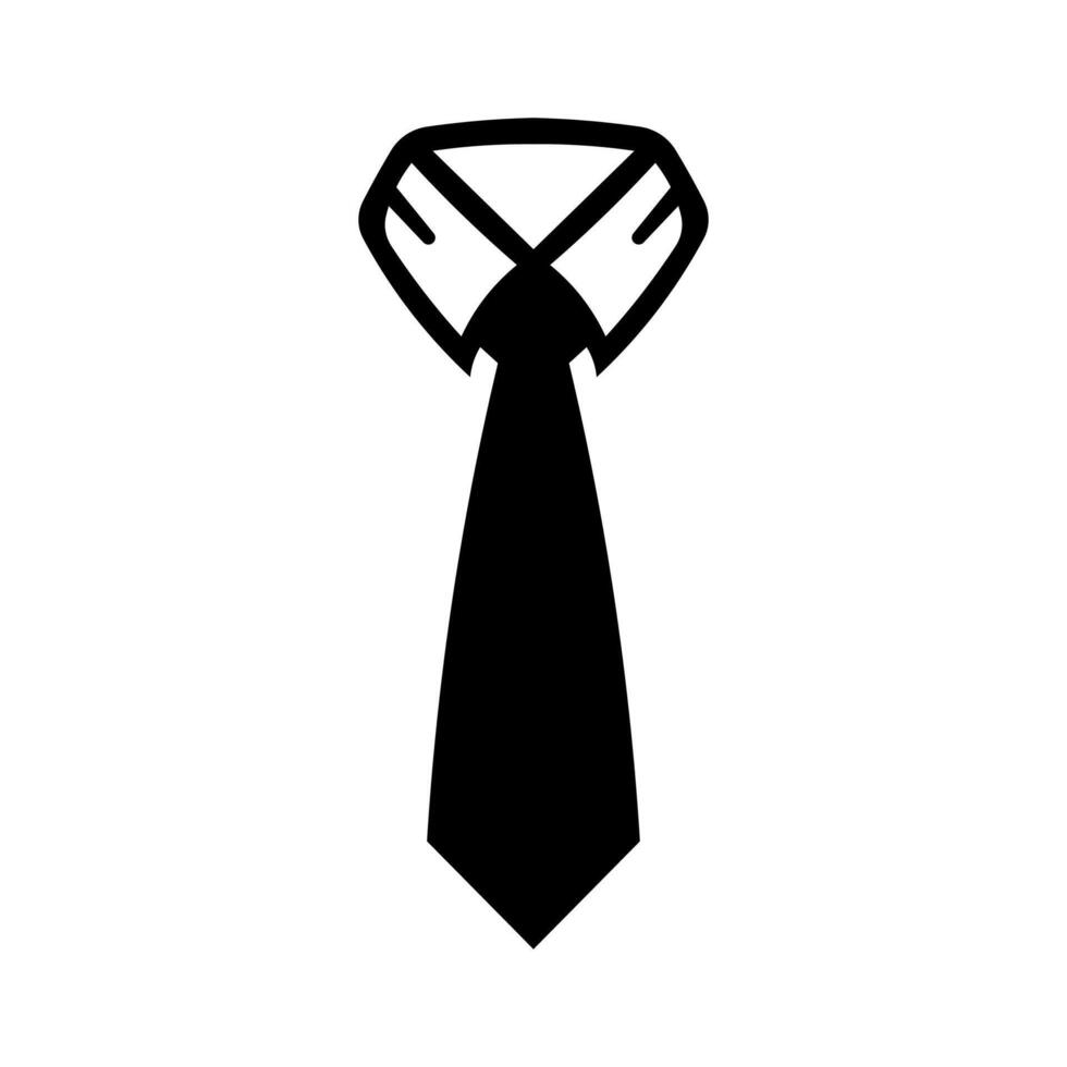 nero vettore cravatta icona isolato su bianca sfondo