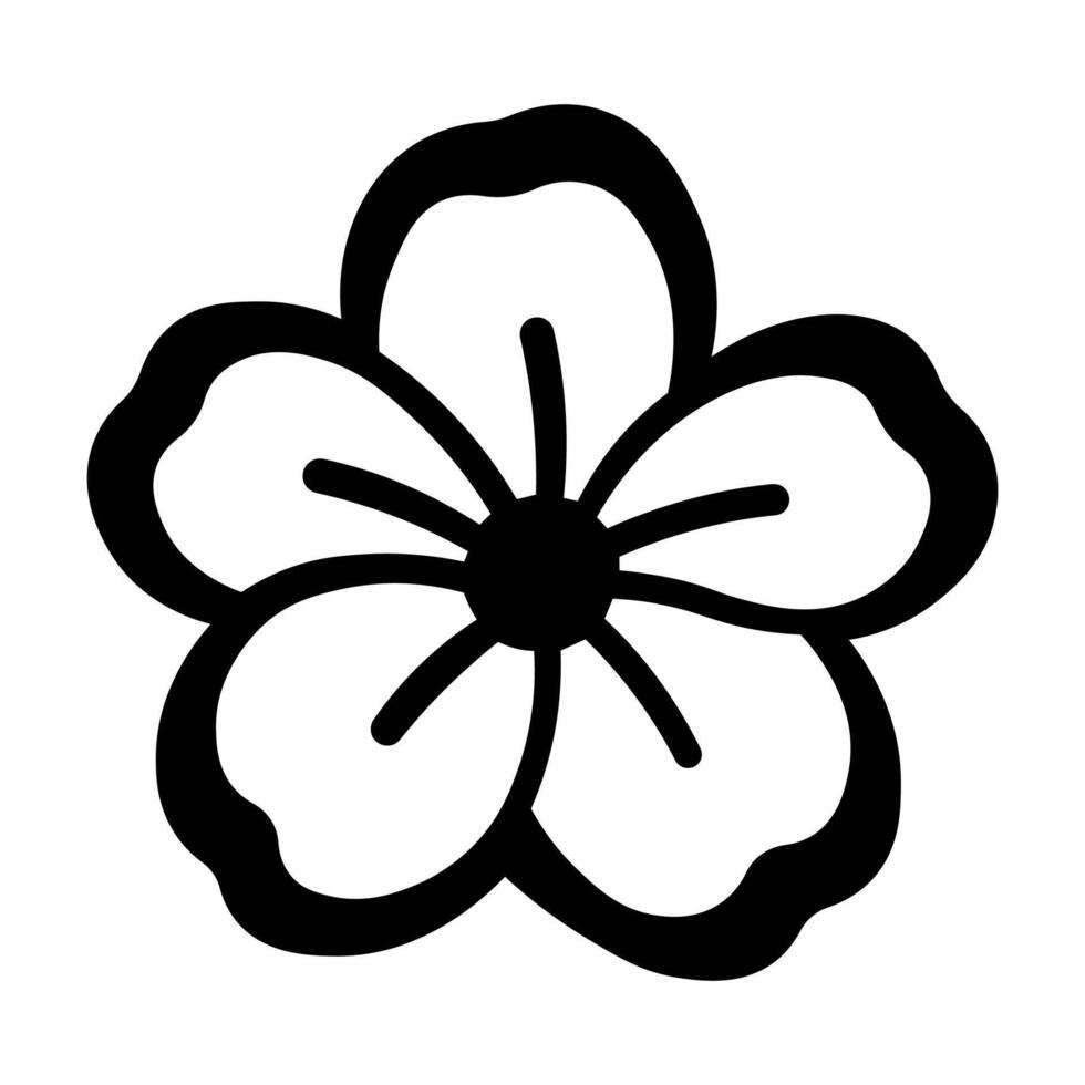 nero vettore sakura icona isolato su bianca sfondo