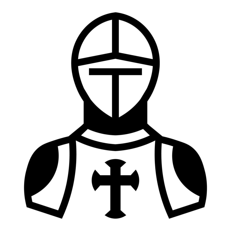 nero vettore cavaliere icona isolato su bianca sfondo