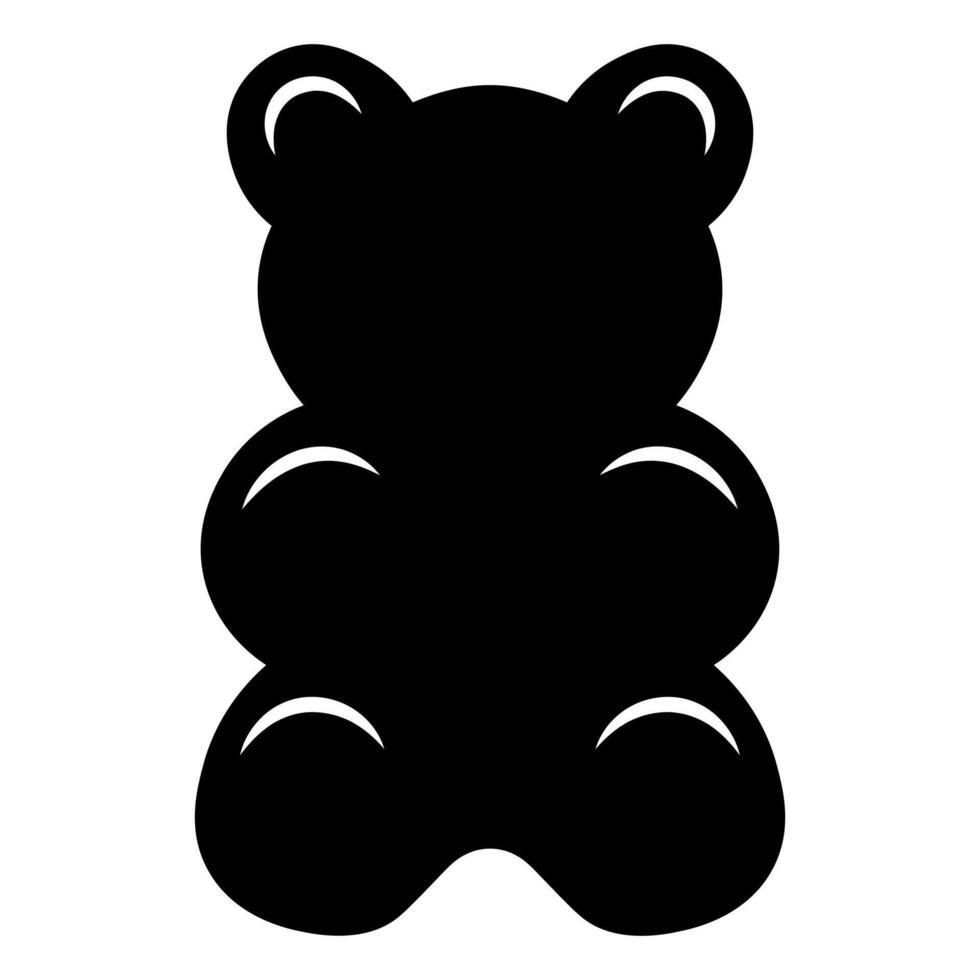 nero vettore gommoso orso icona isolato su bianca sfondo