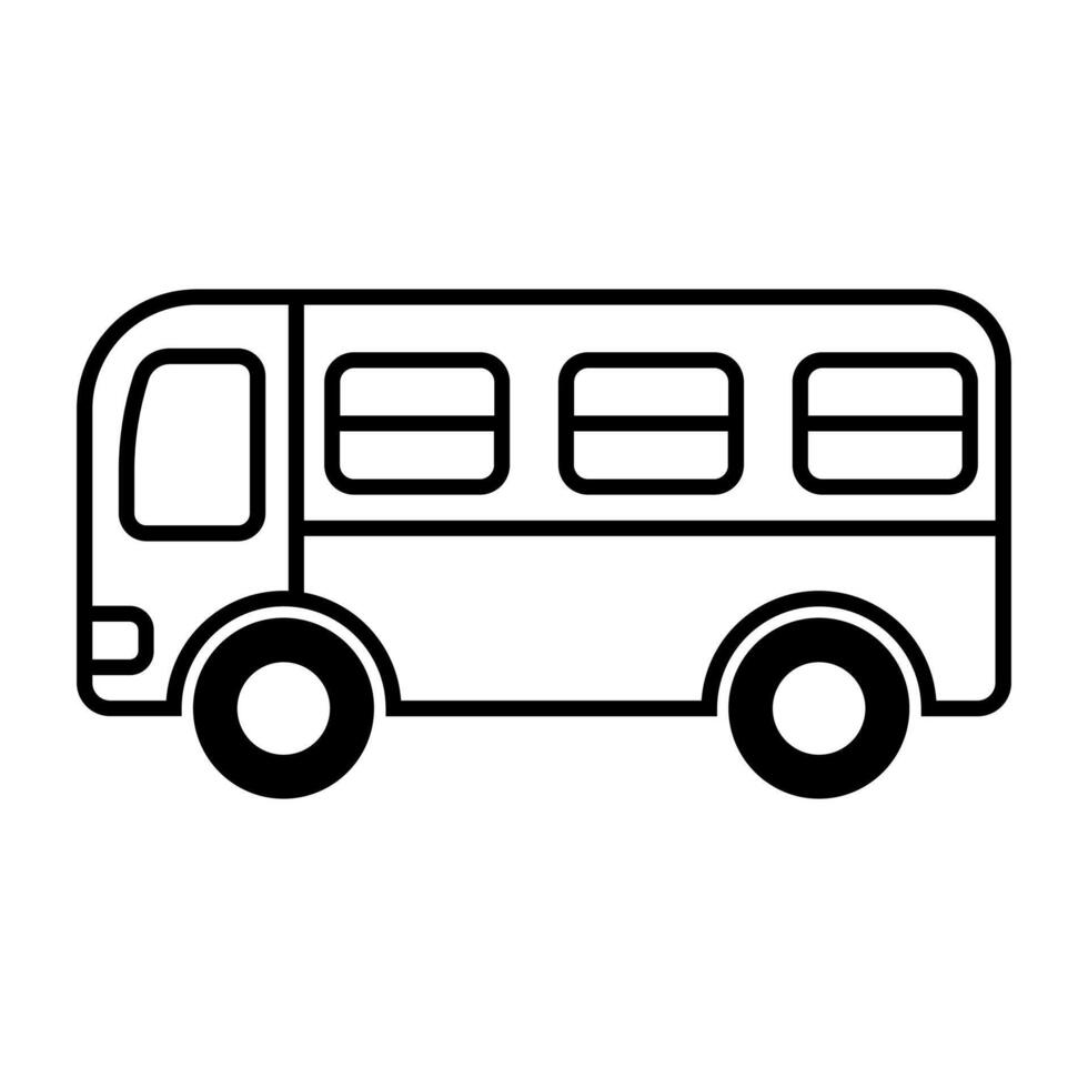 nero vettore autobus icona isolato su bianca sfondo
