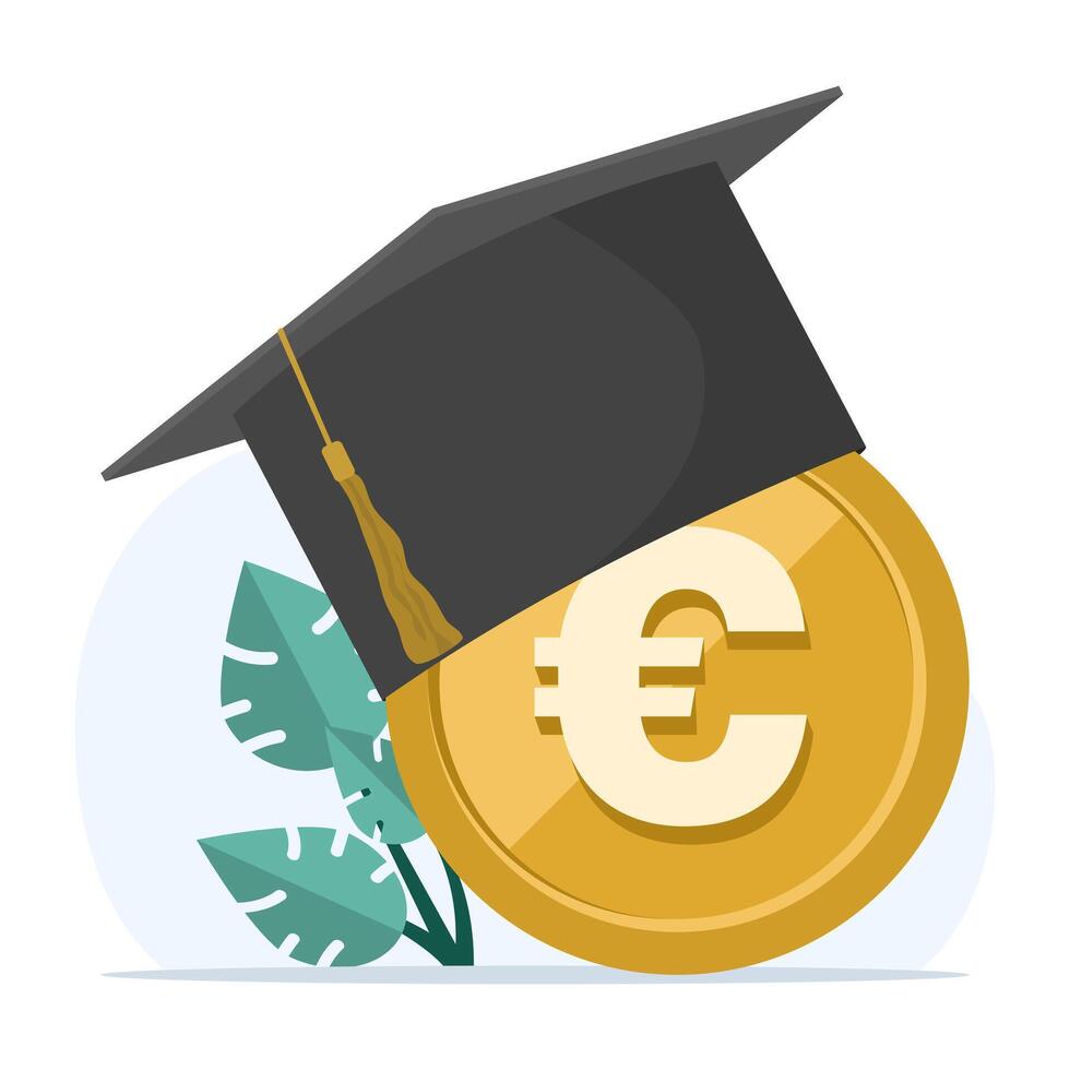 vettore illustrazione di il concetto di formazione scolastica costi o scuola tasse o borse di studio