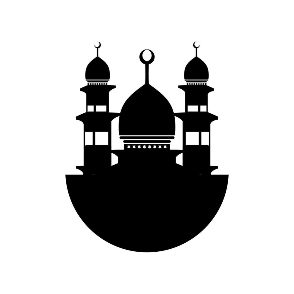 moschea silhouette edificio islamico religione vettore icona elemento