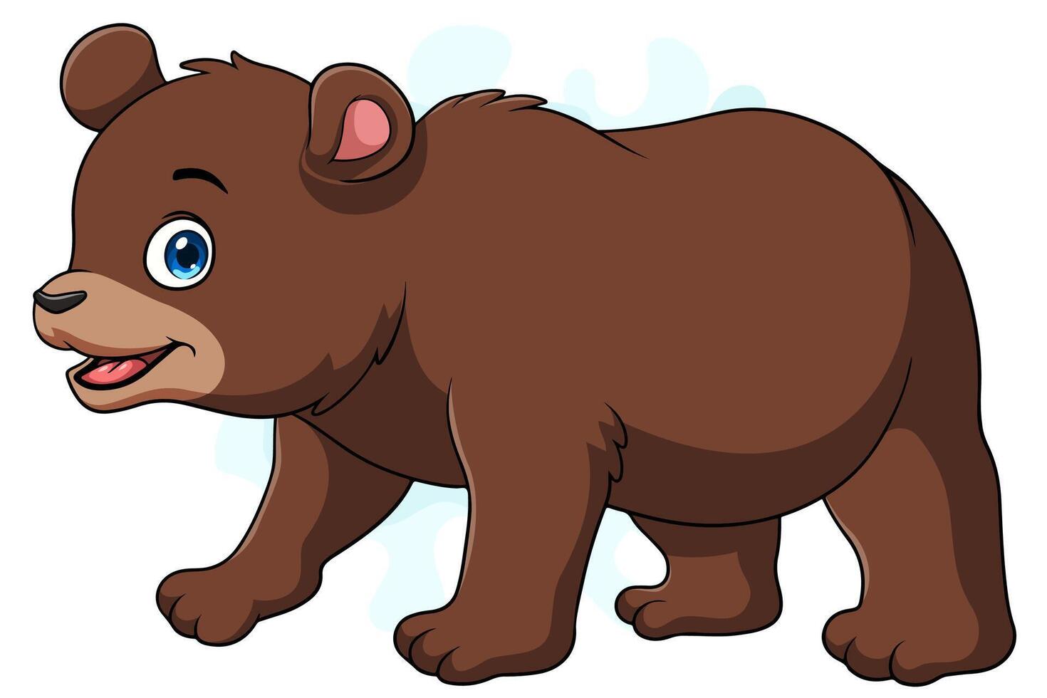 cartone animato carino grande orso a piedi vettore