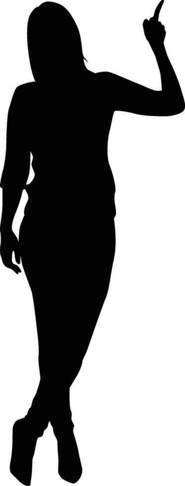 silhouette di donna posa pieno corpo illustrazione vettore