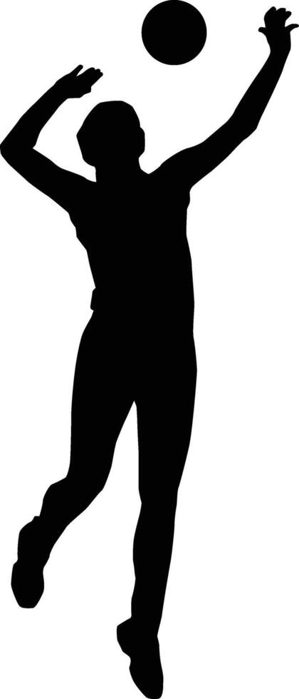 silhouette di donna pallavolo giocatore illustrazione vettore